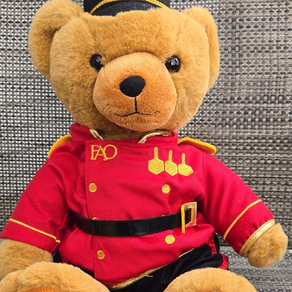 FAO Schwarz Royal Guard Teddy Bear - Red and Black - Picture 7 of 7